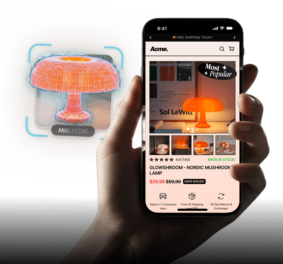 Dropmagic analyzing a product and building a store page